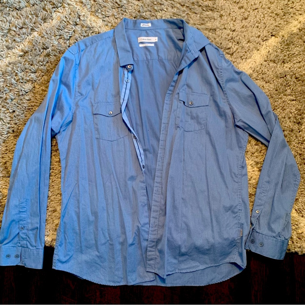 Mens XXL Calvin Klein button down dress shirt.  Worn once and ready to ship
